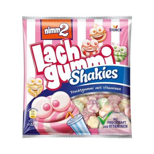 nimm2 Lachgummi Shakies – 1 x 225g – Fruchtgummi mit Fruchtsaft, Vitaminen und Milch von nimm2 Lachgummi