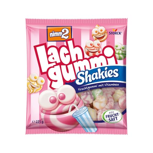 nimm2 Lachgummi Shakies – 1 x 225g – Fruchtgummi mit Fruchtsaft, Vitaminen und Milch von nimm2 Lachgummi