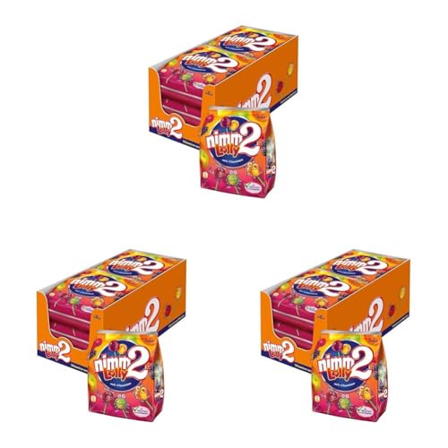 nimm2 Lolly – 3 x 6 x 120g (18 x 120g) – Frucht-Stielbonbon mit Fruchtsaft und Vitaminen von nimm2 Lolly