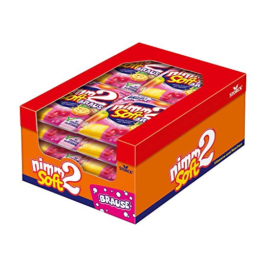 nimm2 soft Brause (10 x 195g) / Kaubonbons mit Brause-Füllung mit Fruchtsaft & Vitaminen von nimm2 soft