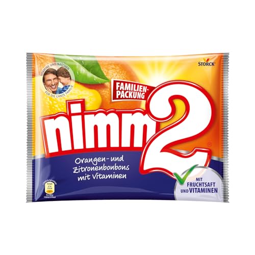 nimm2 Bonbons – 1 x 429g – Gefüllte Bonbons mit Fruchtsaft und Vitaminen von nimm2