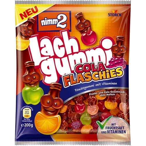 nimm2 Lachgummi Cola Flaschies Fruchtgummi, 21er Pack (21 x 200g) von nimm2