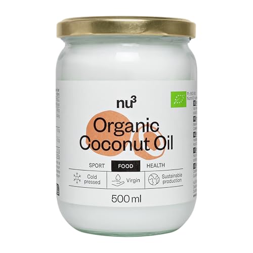 Bio Kokosöl, kaltgepresst, nativ - 500 ml Glas - natürliches Bio Kokosfett aus Sri Lanka & Philippinen - Bio Kokosnussöl, perfekt zum Kochen, Backen, Braten und zur Pflege von Haut und Haar - von nu3 Bio Kokosöl, kaltgepresst, nativ - 500 ml Glas - natürliches Bio Kokosfett aus Sri Lanka & Philippinen - Bio Kokosnussöl, perfekt zum Kochen, Backen, Braten und zur Pflege von Haut und Haar - von nu3 von nu3