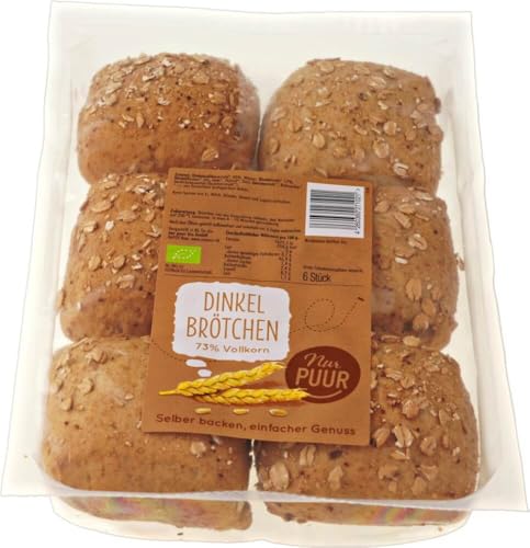 Dinkel Brötchen 73% Vollkorn, 6 Stück 18 x 300 gr Dinkel Brötchen 73% Vollkorn, 6 Stück 18 x 300 gr von nur puur