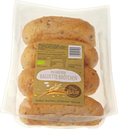 Mehrkorn Baguette Brötchen, 4 Stück 18 x 300 gr Mehrkorn Baguette Brötchen, 4 Stück 18 x 300 gr von nur puur