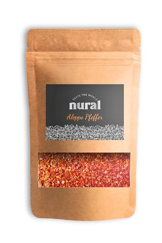 nural Aleppo Pfeffer 80g | Pul Biber | Pikante Schärfe | Einzigartige Aromen & unverwechselbarer Geschmack | Türkische Chili Flocken | Paprika Flocken | Orientalisch von nural