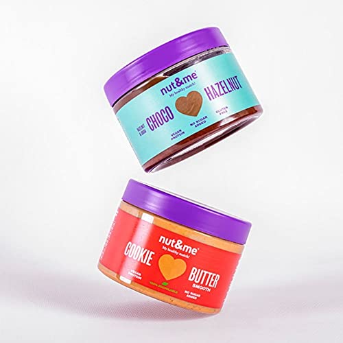 Paket von Haselnuss- und Kakaocreme 300 gr + Kekscreme 250 gr nut&me | Ohne zugesetzten Zucker | Ohne Konservierungsstoffe oder Zusätze | Ideal für Rezepte | 2er-Pack: 550 gr von nut&me
