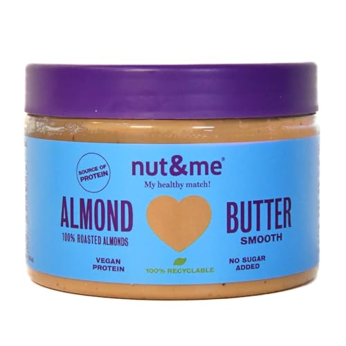 Zuckerfreie Mandelcreme 300 gramms nut&me | Glutenfrei | Ohne Zusatzstoffe | Vegan | Lecker und cremig von nut&me