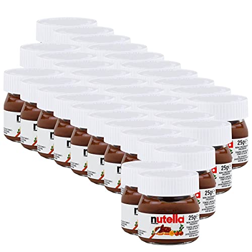 Ferrero Nutella Kleines Mini Design Glas 32er Set a 25g, Brotaufstrich, Nussnugatcreme, Schokoladen Auftrich von Nutella