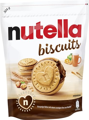 Ferrero nutella biscuits – Knuspriger Keks mit einem cremigen Herz aus nutella – 1 x 304 g Packung von Nutella
