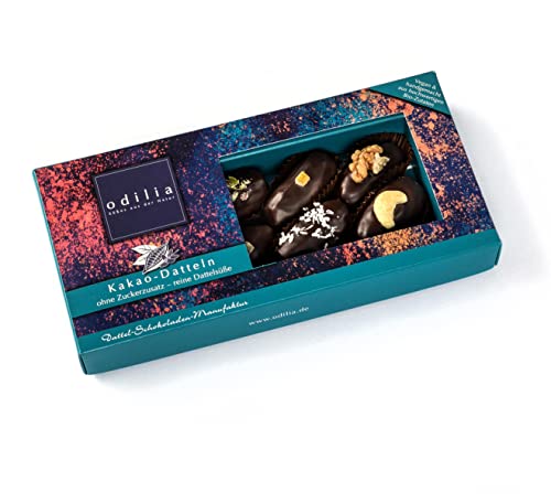 Bio Kakao Datteln Pralinen - Ohne Zusatz von Zucker & Ohne Palmöl - Vegan - Gluten- und laktosefrei I Ohne Konservierungsstoffe | Handgefertigt | Made in Germany | Perfekte Geschenkidee von odilia