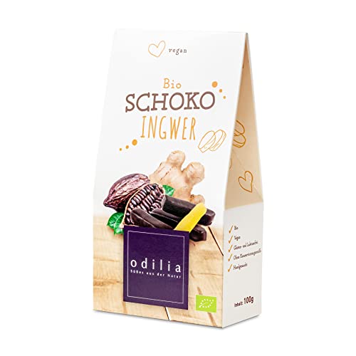 Odilia Bio Schoko Ingwer 115g | Würzige Harmonie aus Ingwer & 90% Kakao | Vegane & glutenfreie Nascherei | Ohne raffinierten Zucker | Mit Datteln gesüßt | Made in Germany Odilia Bio Schoko Ingwer 115g | Würzige Harmonie aus Ingwer & 90% Kakao | Vegane & glutenfreie Nascherei | Ohne raffinierten Zucker | Mit Datteln gesüßt | Made in Germany von odilia