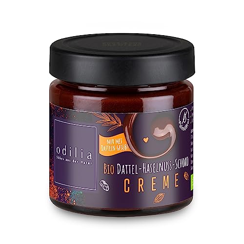 Premium Bio Dattel Haselnuss 6 Stk Schoko Creme - Ohne Zusatz von raffiniertem Zucker & Ohne Palmöl - Vegan - Gluten- und laktosefrei I Ohne Konservierungsstoffe (6) von odilia