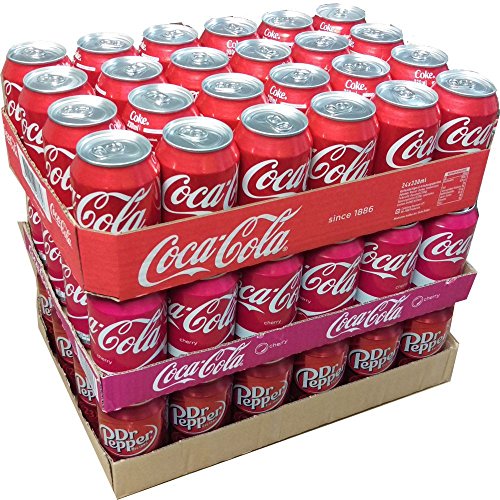 HDmirrorR Coca Cola Original, Coca Cola Cherry & Dr. Pepper je 24 x 0,33l Dose XXL-Paket (72 Dosen gesamt) von ohne Hersteller