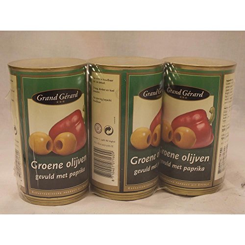 Grand Gérard groene Olijven gevuld met Paprika 3 x 370ml Konserve (grüne Oliven gefüllt mit Paprika) von ohne Hersteller