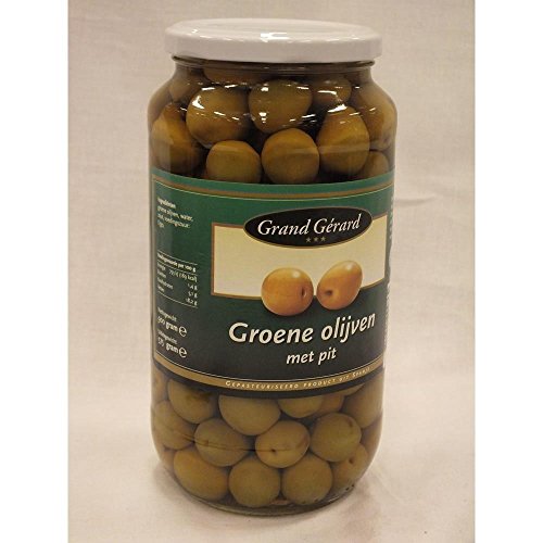Grand Gérard groene Olijven met Pit 900g Glas (grüne Oliven mit Kern) von ohne Hersteller