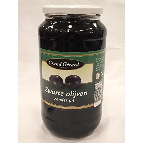 Grand Gérard zwarte Olijven zonder Pit 935ml Glas (entkernte schwarze Oliven) von ohne Hersteller