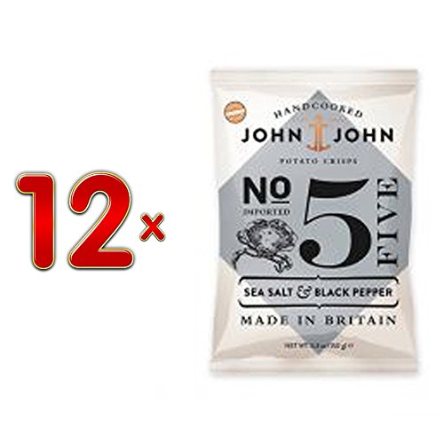 John & John N°5 Sea Salt & Black Pepper 12 x 150g Tüte (Meersalz & schwarzer Pfeffer) von ohne Hersteller
