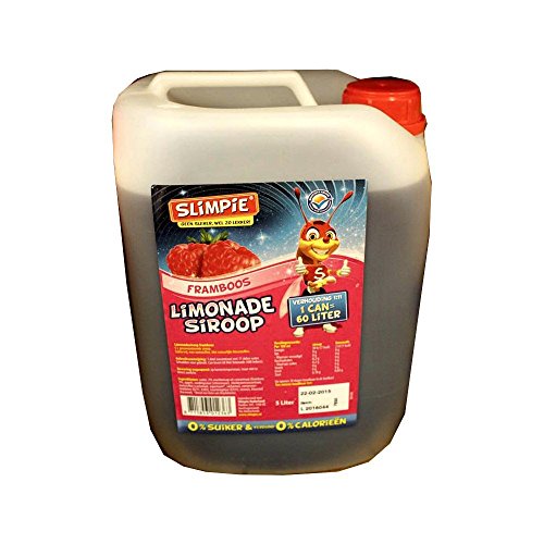 Slimpie Limonade Siroop Framboos 5l Kanister (Getränke-Sirup Himbeere, Zuckerfrei) von ohne Hersteller