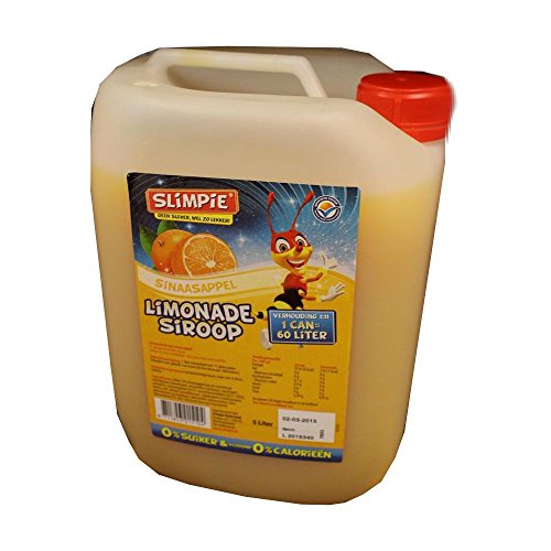 Slimpie Limonade Siroop Sinaasappel 5l Kanister (Getränke-Sirup Orange, Zuckerfrei) von ohne Hersteller