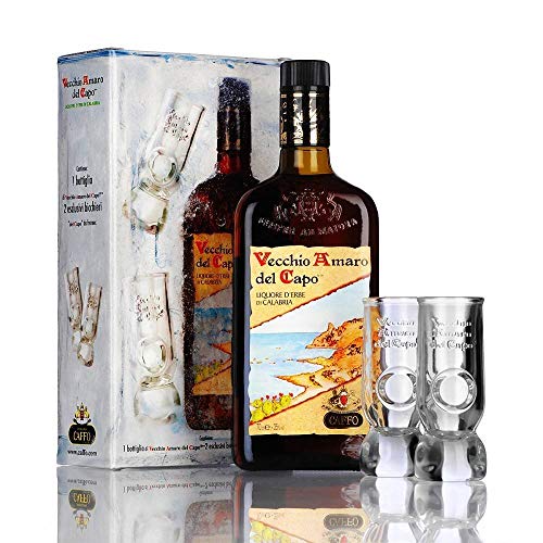 CAFFO Vecchio Amaro del Capo 1,0 Liter in GP mit 2 Gläsern CAFFO Vecchio Amaro del Capo 1,0 Liter in GP mit 2 Gläsern von ohne