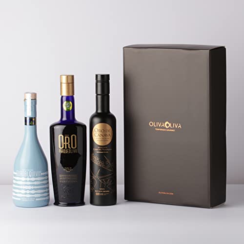Die besten Nativen Olivenöle Extra der Welt (Mario Solinas Quality Award 2021) - Packung mit 3 Flaschen à 500 ml (Kartonverpackung) von olivaoliva