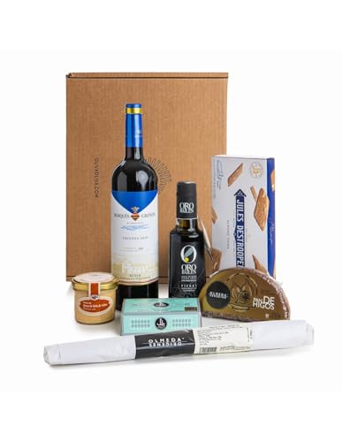 Gourmet-Geschenkkorb OLIVA SUPER - Sortiment an ORO BAILÉN, CAPIRETE, Rotwein, Geräuchertes Paprikapulver (LA CHINATA), Konserven, Süßigkeiten und Snacks (Spanische und internationale Produkte) von olivaoliva