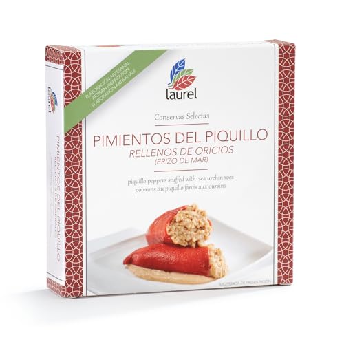 Laurel - Piquillo-Paprikaschoten gefüllt mit Oricios Dose 280 g | Aromen von Asturien Laurel - Piquillo-Paprikaschoten gefüllt mit Oricios Dose 280 g | Aromen von Asturien von olivaoliva