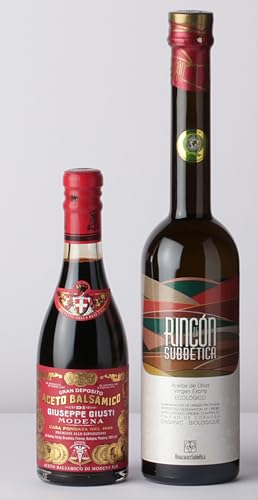 Rincon de la Subbetica 500 ml und Giuseppe Guisti 3 Medaglie d'oro Champagnottina 375 ml - Spanische und Italienische Spezialitäten mit Natives Olivenöl Extra und Balsamico Essig von olivaoliva