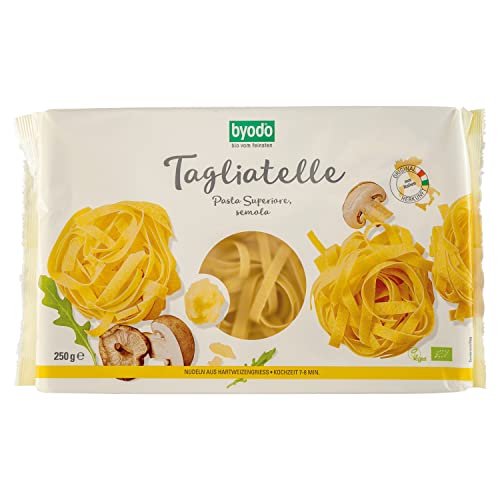 Bio-Hartweizen-Tagliatelle-Nester von Byodo, 250g - Italienische Pasta, Bronze-Matrizen, perfekter al dente Biss, traditionelle Emilia-Romagna-Handwerkskunst, ausgewählte Hartweizengrieße von Byodo