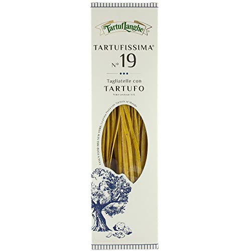TartufLanghe - Tagliatelle (box) Tartufissima® N° 19 mit Sommertrüffel (7% - Tuber aestivum Vitt.) 250g, beste Trüffelnudel mit Auszeichnung von olivenoel.de