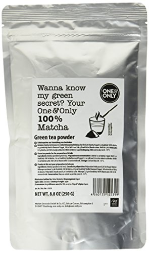 one & only Matcha Powder 100% zum Verfeinern von Backwaren, Kuchen, Speisen, Cocktails und Mixgetränken, 1er Pack (1 x 250 g) von one & only