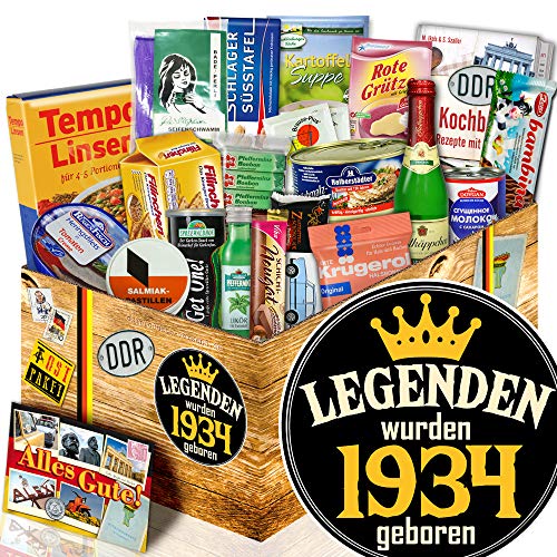 ostprodukte-versand Legenden 1934 / Geschenk für Mann 90 / Spezialitäten Geschenkset DDR 90. von ostprodukte-versand