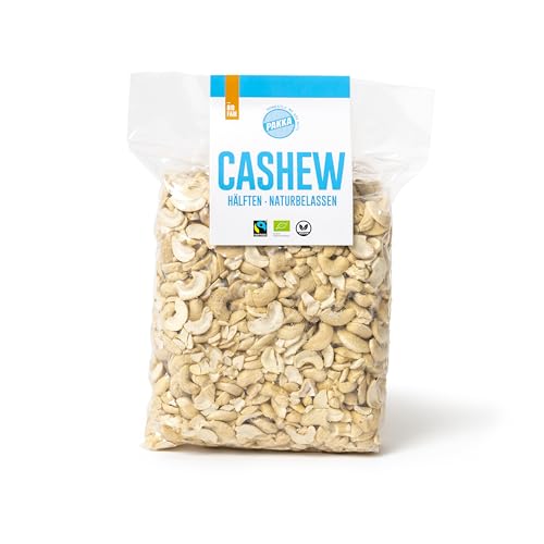 Bio Fairtrade Cashew Bruch, 1000gr – 1 kg, Öko & Fair roh, Faire Burkina Faso Cashewkerne, Cashews Splits Nüsse Kerne, Cashewbruch, vegan, Familienpackung, Value-Pack von pakka