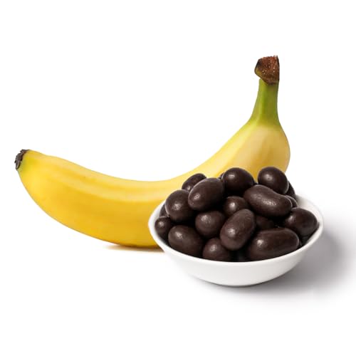 PAKKA Bio Fairtrade Schoko Bananen, 1kg, Öko & Fair schokoliert, Bananen Dragees, direkt hergestellt und abgefüllt vom Produzenten in Kolumbien, vegan, dragiert, 1000g von pakka
