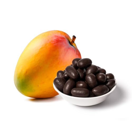 PAKKA Bio Fairtrade Schoko Mangos, 1kg, Öko & Fair schokoliert, Mango Dragees Drops, direkt hergestellt und abgefüllt vom Produzenten in Kolumbien, vegan, dragiert, 1000g von pakka