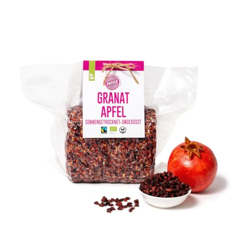 PAKKA – Bio getrocknete Granatapfelkerne 1kg sonnengetrocknete Fairtrade Königs Granatäpfel aus Samarkand Usbekistan 1000gr von pakka