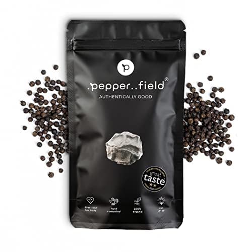 Pepper Field Kampot Pfeffer Schwarz – Premium Schwarzer Pfefferkörner Ganz aus Kambodscha, Frisch & Aromatisch, Ganze Pfefferkörner für Mühle & Küche, Great Taste, Ideal zum Kochen & Grillen, 250g Pepper Field Kampot Pfeffer Schwarz – Premium Schwarzer Pfefferkörner Ganz aus Kambodscha, Frisch & Aromatisch, Ganze Pfefferkörner für Mühle & Küche, Great Taste, Ideal zum Kochen & Grillen, 250g von .pepper..field