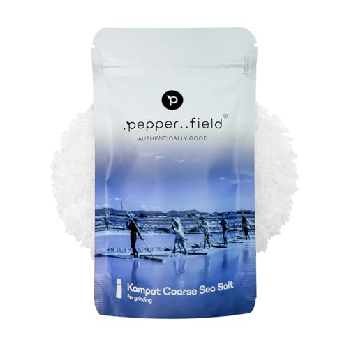 Pepperfield Kampot Meersalz – Grobkörnige Salzperlen, 100% naturrein, handgeerntet, ideal für Mühle, nachhaltig, Gourmet-Qualität für Kochen, Marinaden & Dekoration, 120g Pepperfield Kampot Meersalz – Grobkörnige Salzperlen, 100% naturrein, handgeerntet, ideal für Mühle, nachhaltig, Gourmet-Qualität für Kochen, Marinaden & Dekoration, 120g von .pepper..field
