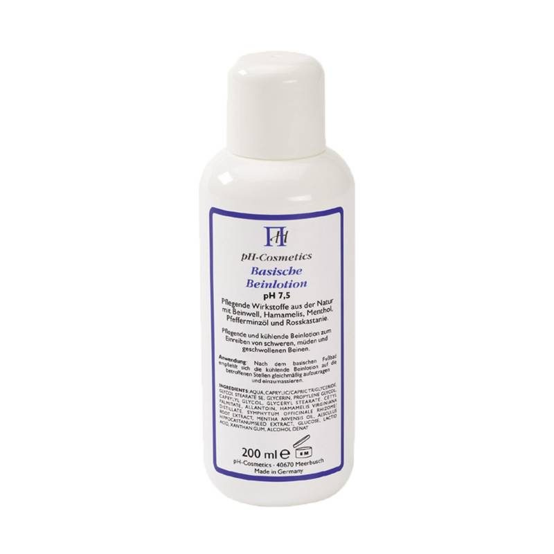 Basische Beinlotion, pH 7.5, 200 ml - Wohltat für Beine - wirkt angenehm kühlend und entspannend - vegan - ph Cosmetics von ph Cosmetics