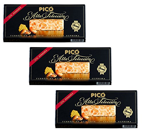 Picó - Das paket enthält 3 Turron de Alicante - Hart Nougat Black Box - Top Qualität 200gr von pico