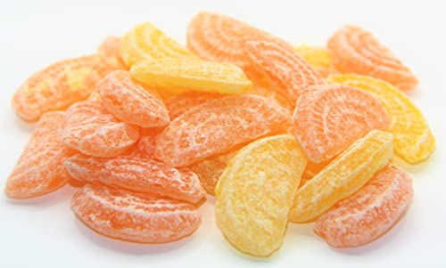 100 gr. Orange und Zitrone Fruchtschnitten ein fruchtiges leicht säuerliches Bonbon die Jahrmarkt Süßigkeit von Jahrmarktbonbon von pin24shop