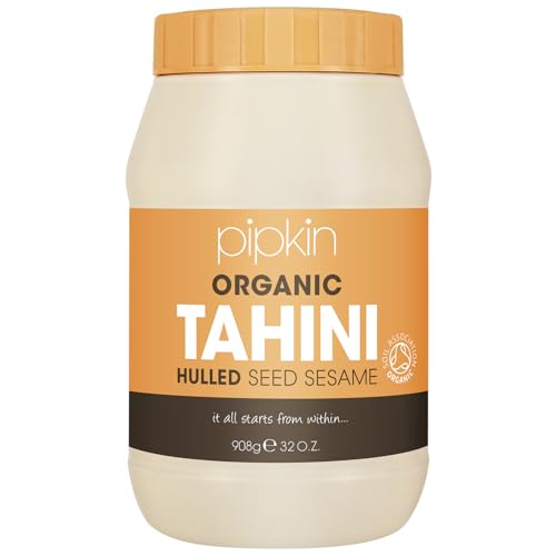 Pipkin 100% Bio-Tahinipaste 908g – Geröstete und gepresste äthiopische Sesamsamen – alles natürlich, koscher, vegan, nicht genmanipuliert von pipkin