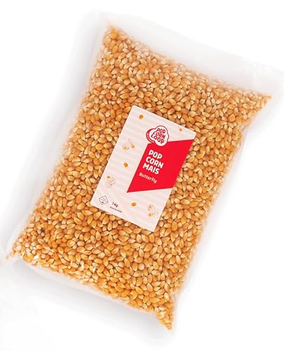 Popcorn Mais Butterfly 1KILO Kinopopcorn für Popcornmaschine Popcornloop Beste Gold Qualität Ohne Gentechnik Vegan Glutenfrei von popcornloop