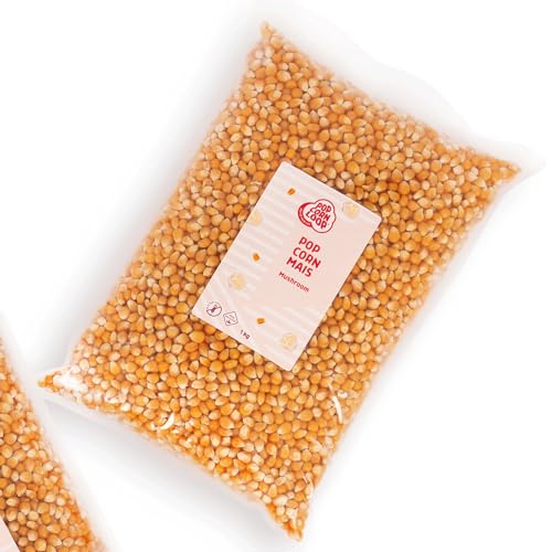 Popcorn Mais Mushroom 1 KILO für Popcornmaschine Popcornloop Beste Qualität Ohne Gentechnik Vegan Glutenfrei von popcornloop