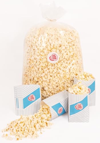 Popcornloop Popcorn Sack Salzig inklusive 40Stk. Popcorntüten Gratis Dazu Frisch und Verzehrbereit für Feste Events Veranstaltungen Partys Festivals (Salzig, 1,4) von popcornloop