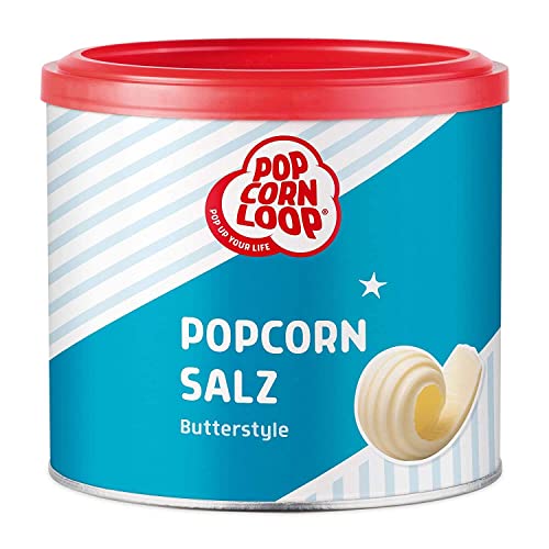 Popcornloop Butterstyle 300gr Popcornsalz mit Butteraroma Pudersalz Popcorn Mais Gewürz zum Verfeinern Kochen Extrafein von popcornloop