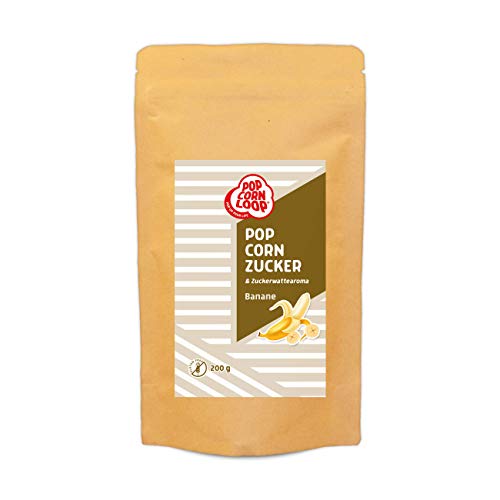 Popcornlooop Popcornzucker Banane 200g Zucker Aroma perfekt geeignet für Zuckerwatte und Popcorn zum zubereiten Zuhause Süßes Premium Zuckeraroma von popcornloop