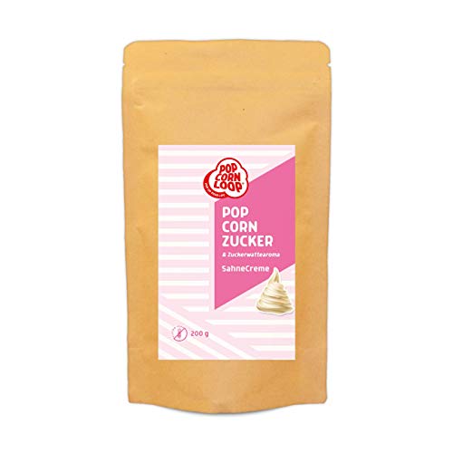 Popcornloop Popcornzucker Sahne 200g Zucker Aroma perfekt geeignet für Zuckerwatte und Popcorn zum zubereiten Zuhause Süßes Premium Zuckeraroma von popcornloop