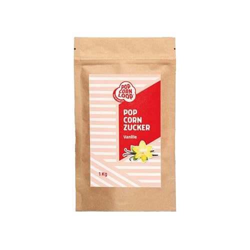 Popcornzucker Vanille 1000 g mit Bourbon-Vanille Zucker Vanillin Popcorn Mais Gewürz zum Verfeinern Kochen Backen Dessert Müsli Joghurt von popcornloop